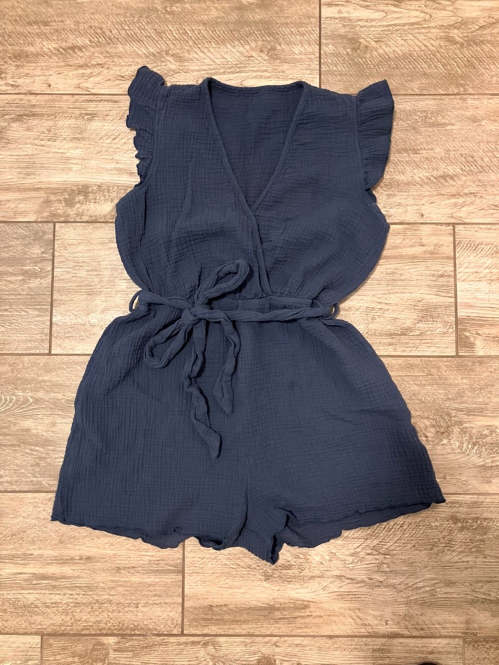 Women’s Navy Blue Wrap One-Piece Romper